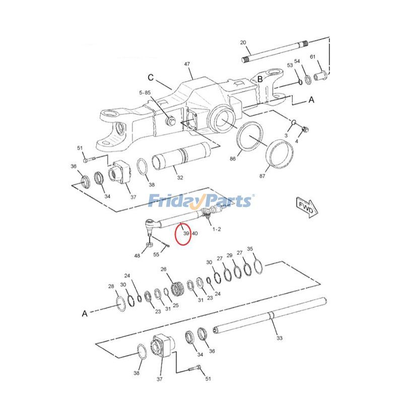 Pilier d'assemblage de biellette de direction CAT de FridayParts