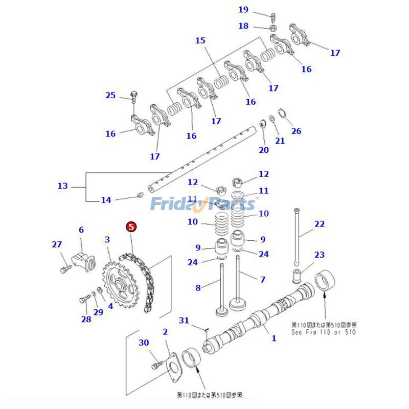 Cadena de distribución 13028-FU400 para motor Nissan K21 K25 H20-2 Carretilla elevadora J02 L01 L02 Para KOMATSU,Para Nissan