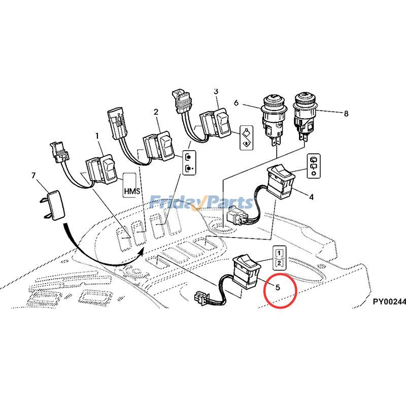 Interruptor basculante/de palanca AL167960 para tractor John Deere 6420 6520 6620 6820 6920 7220 7320 7420 7520 Para JOHN DEERE