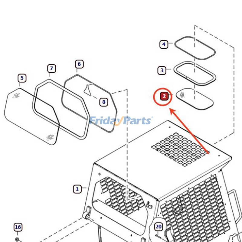 Top Glass Window for Loader