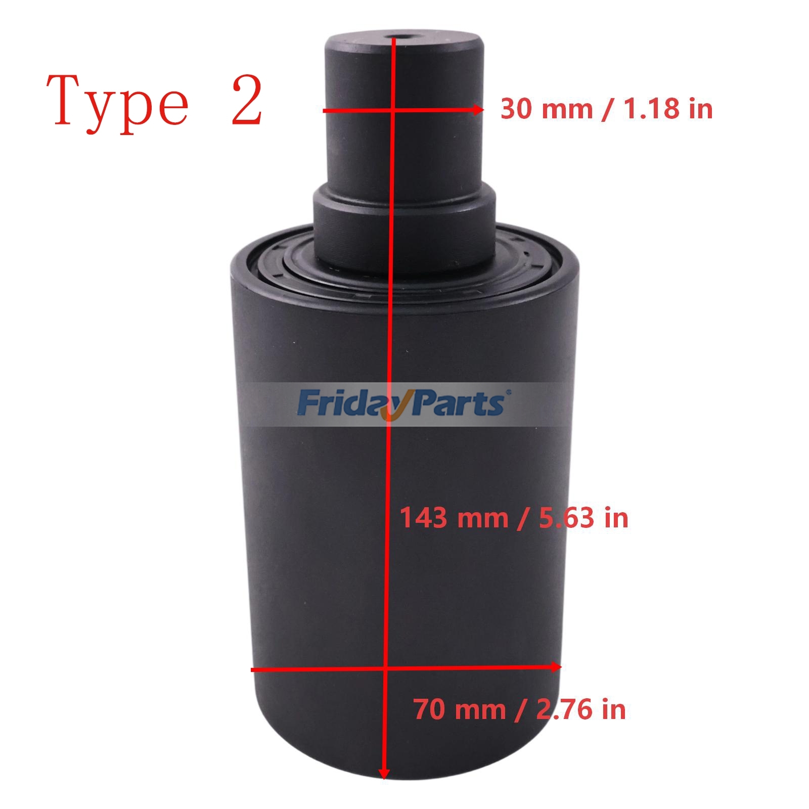 Escavadora  Para JOHN DEERE - Conjunto de 2 roletes superiores 4718355 para escavadeiras John Deere 26G, 27D, 30P, 30G, 35P, 35D, 35G, 50P, 50D e 50G.