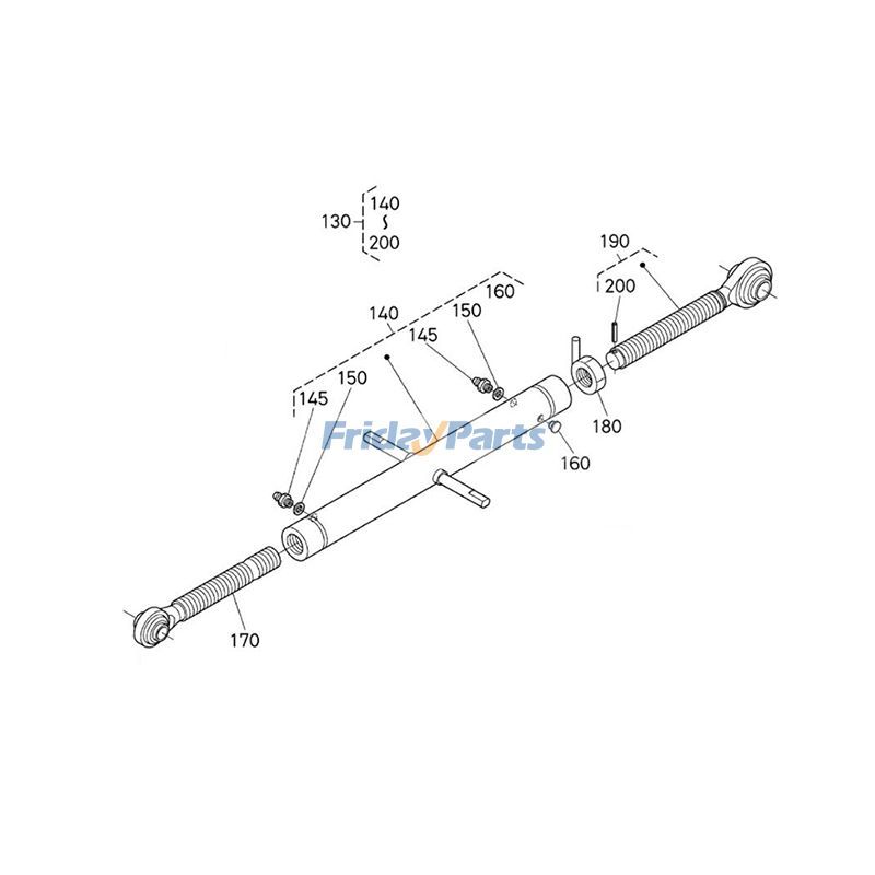 FridayParts Top Link Assembly M5-111HF M8540DT M9540DT M8540HD M8560HD M9540HD M9960HF