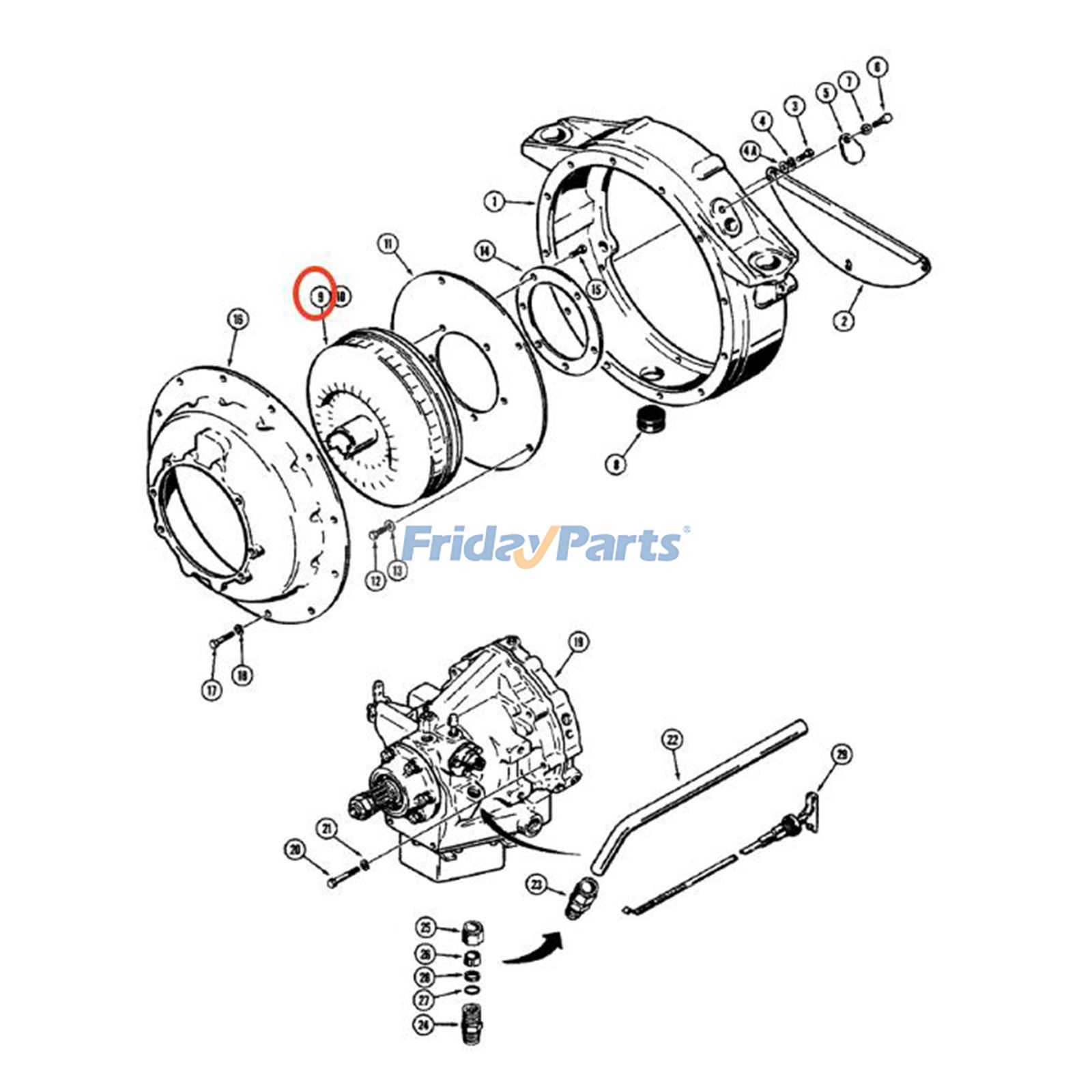 CASE用フォークリフト,ローダー,トラクター用トルクコンバータ