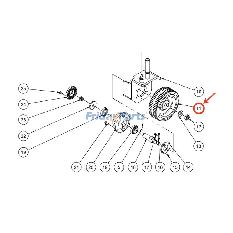 高所作業車 TP330 トレッド 230x80 空気圧円錐ボアホイール