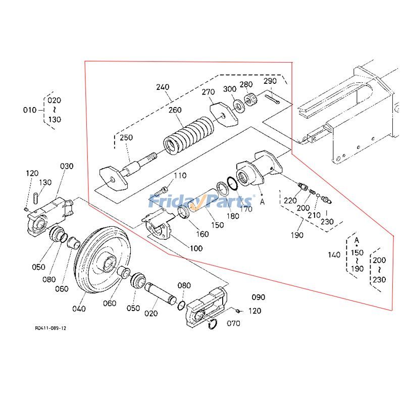 Track Adjuster Cylinder & Spring Assembly for Excavator