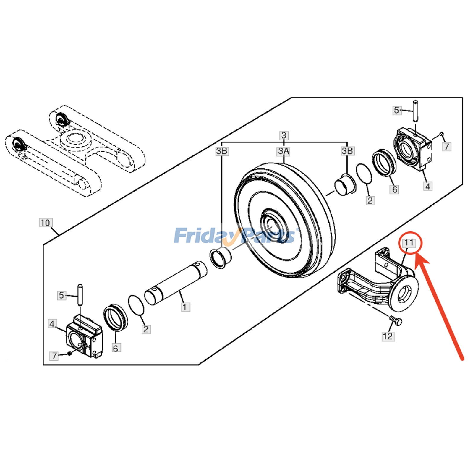 Track Chain Idler Yoke for Engine,Excavator