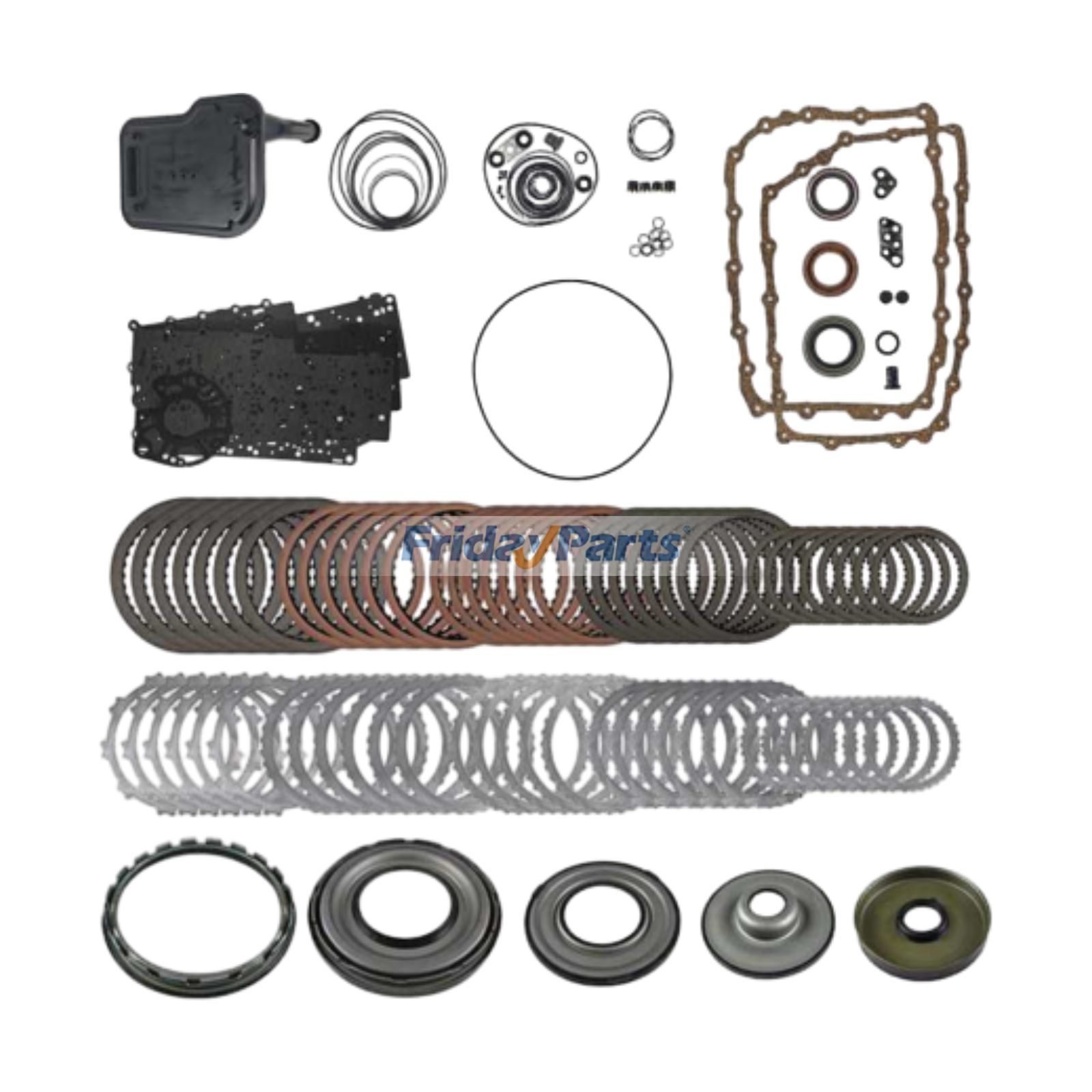 Generalüberholungssatz für GM-Getriebe (6L80) ab Baujahr 2007 mit Stahlreibscheiben und Filter.