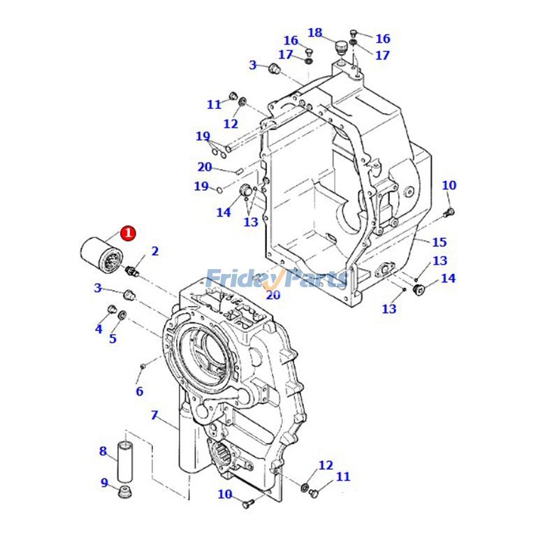 Getriebeölfilter CA0040952 für Komatsu-Motor 4D106-1 S4D106-2 WB97S-5 WB93S-5 WB91R-2 WB140-2 WB150-2 WB146-5für Für KOMATSU