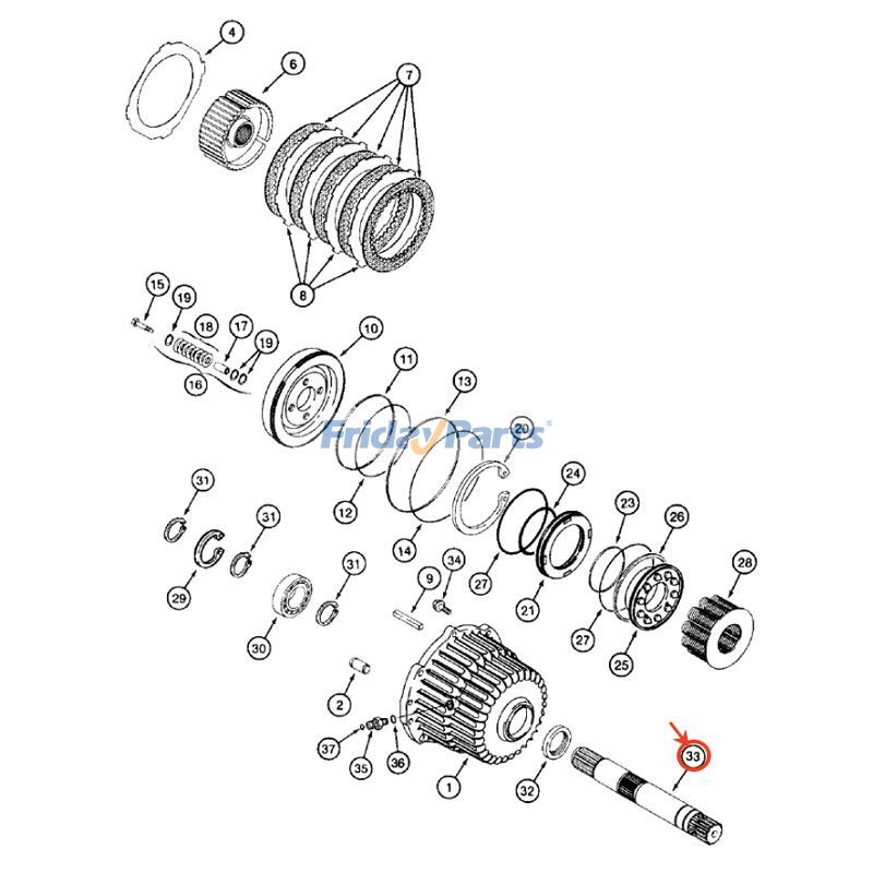 Transmission Output Shaft for Harvester