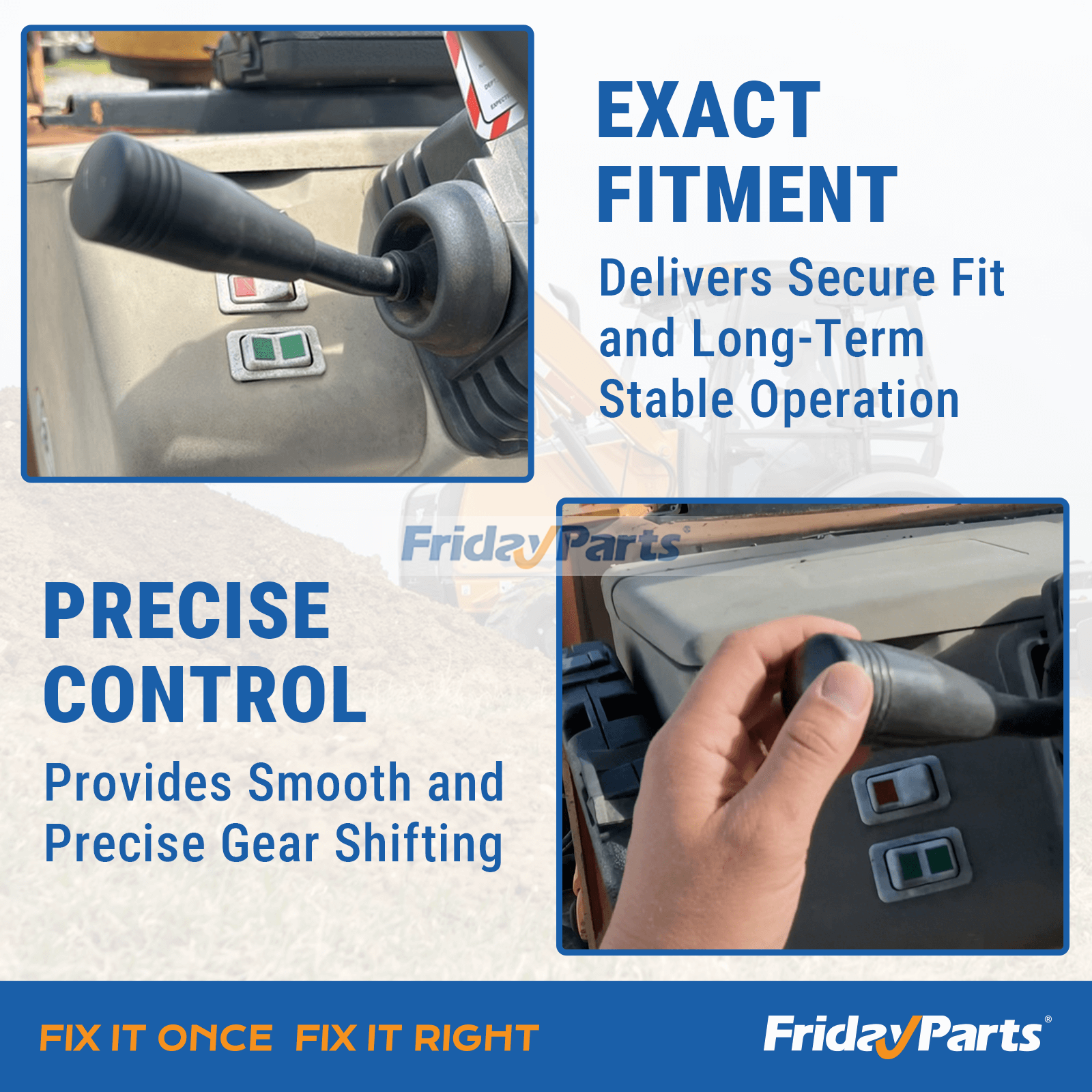 Heavy-duty wear resistant transmission shifter 236520A1 278328A1 designed for harsh working conditions on CASE backhoes and forklifts