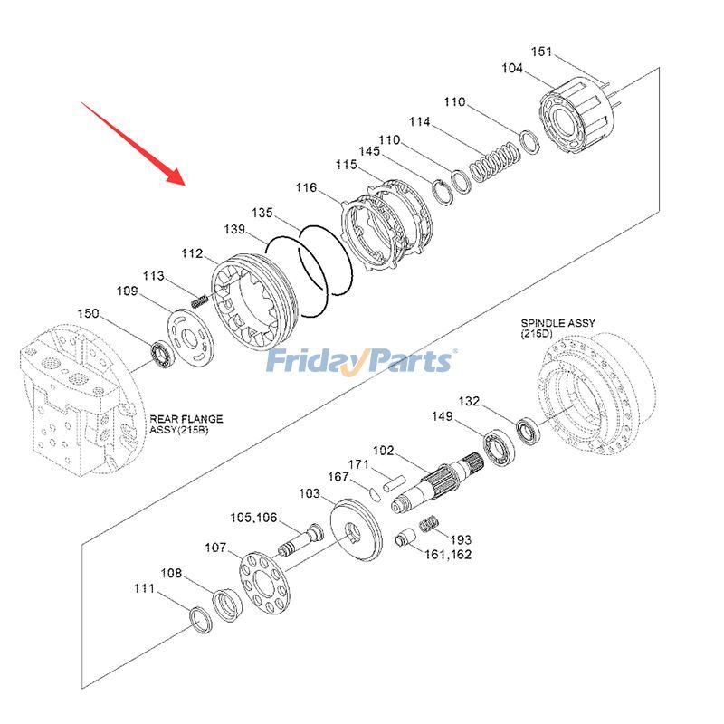 エクスカベーター モーター付きトラベルギアボックス R200NLC-3