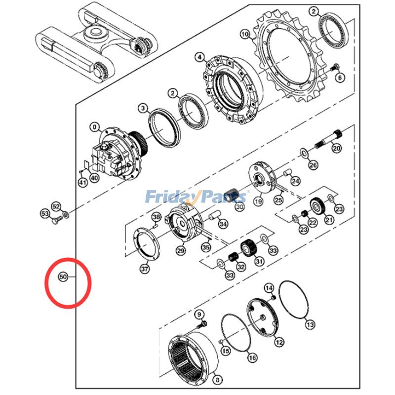エクスカベーター モーター付き旅行用ギアボックス