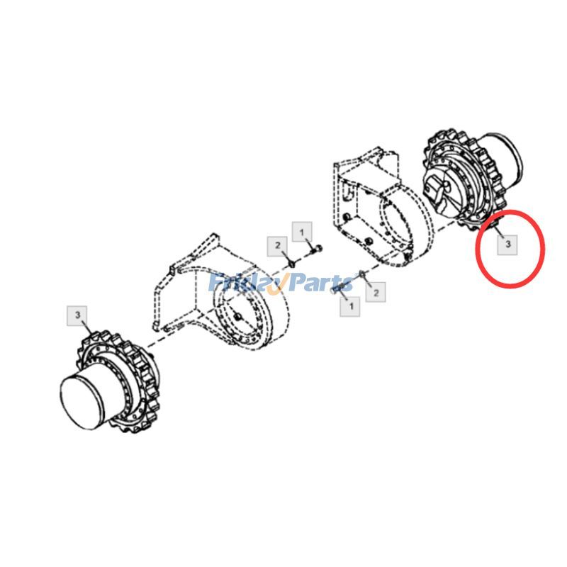 エクスカベーター モーター付き旅行用ギアボックス