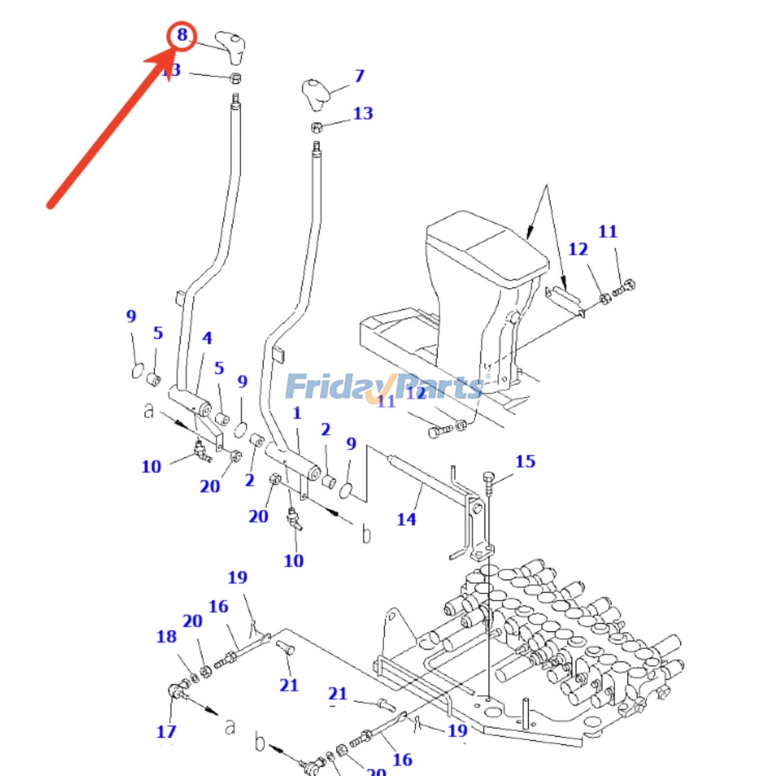 Poignée de levier de voyagepour Pelle