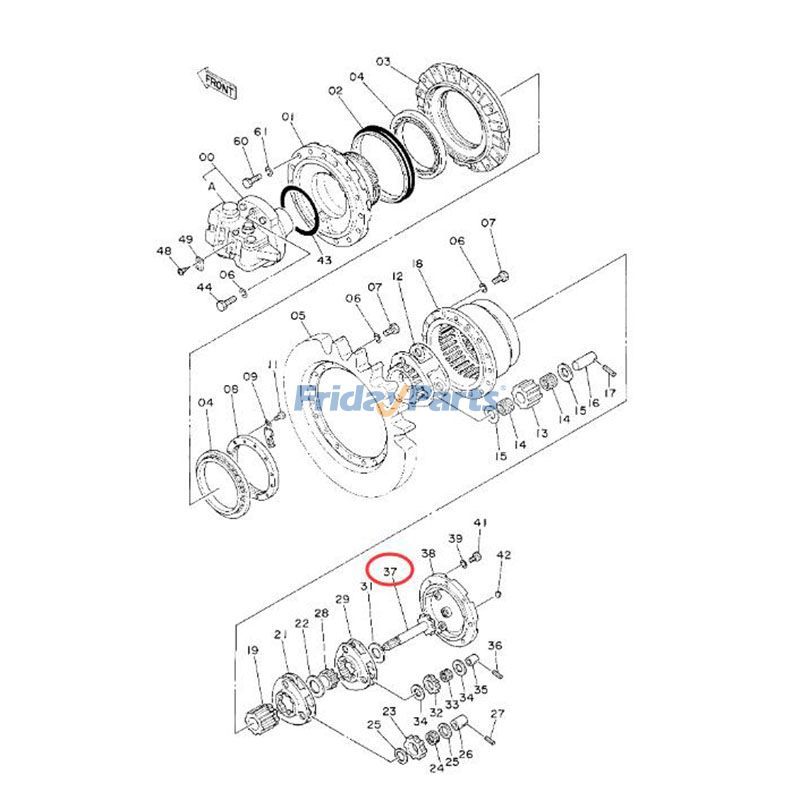 Excavator 15T/21T Travel Motor Reduction Sun Shaft