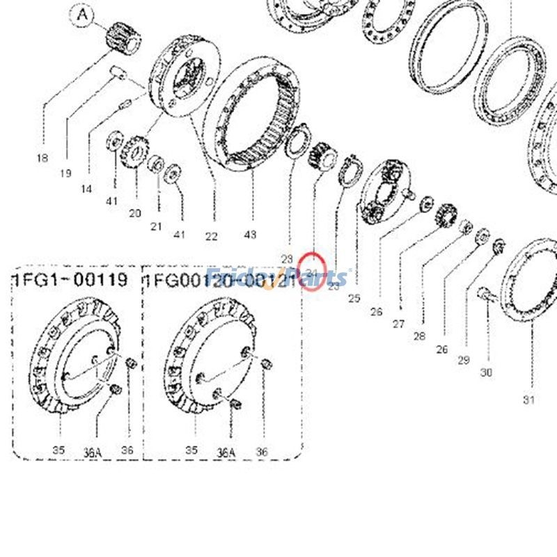 Travel Motor Sun Gear 096-0583 0960583 for Caterpillar CAT Engine 3304 ...