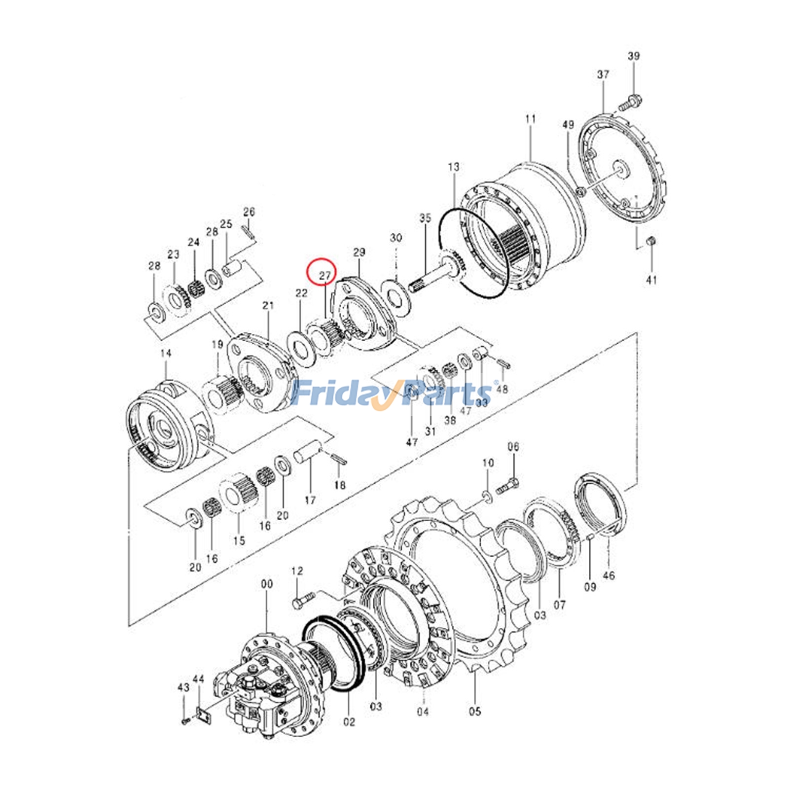 Travel Motor Sun Gear for Excavator