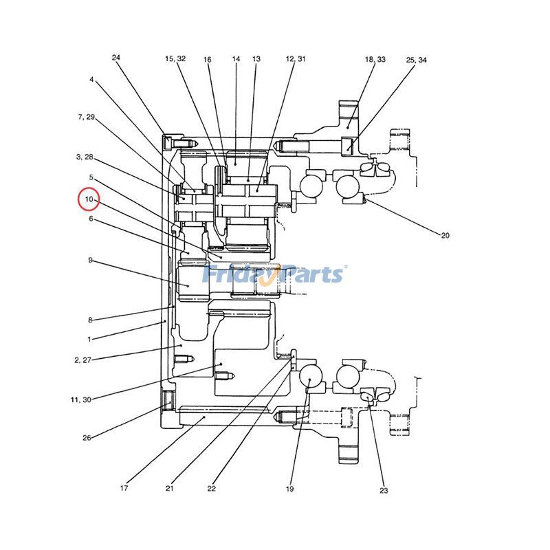 Excavator Travel Motor Sun Gear