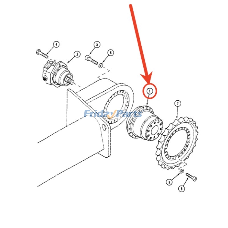 Transmissão final J2948562 para escavadeira CASE 1188 para Escavadora 