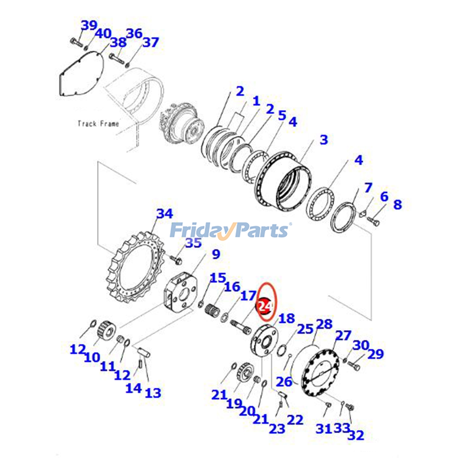 Traveling Motor Shaft for Excavator