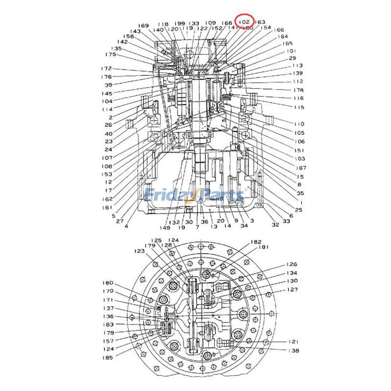 Travelling Motor Shaft Doosan Daewoo for Excavator