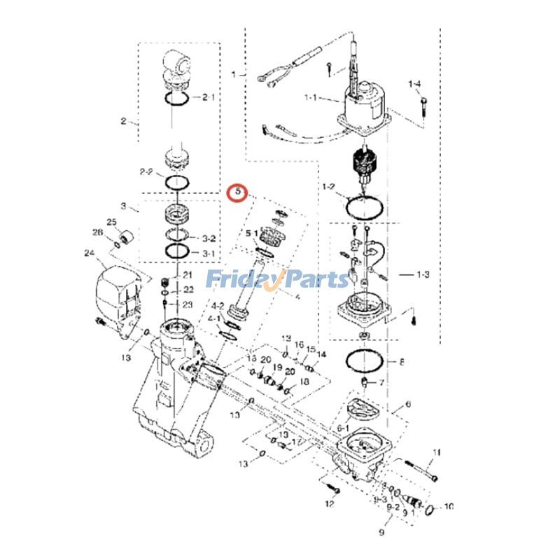 Trim Endkappe Drüse FSM023 für Tohatsu Außenbordmotor M115A2 MD115A2 M70C M60C MD90B MD90C2 M120A2für 