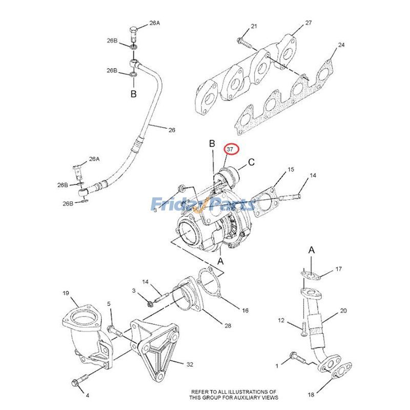 Compre Turbo GT2560S Turbocompressor 316-0514 para motor Caterpillar CAT C4.4 na FridayParts