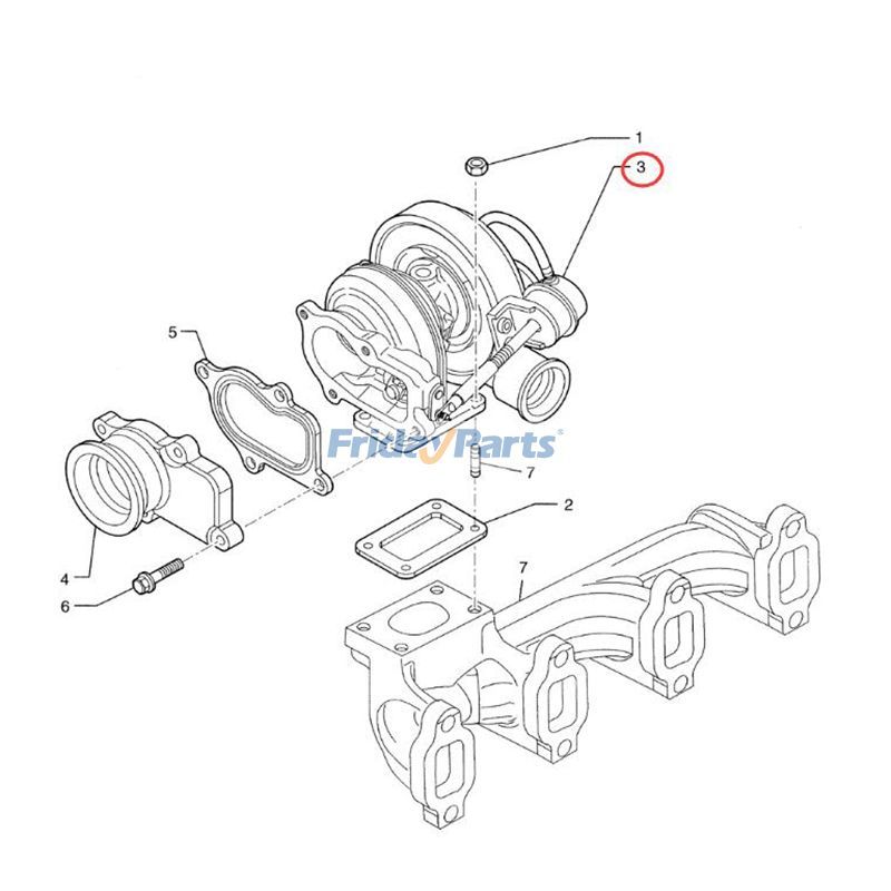 Turbo HX25W Turbolader Baggerlader 580 Super M Serie IIbei FridayParts kaufen