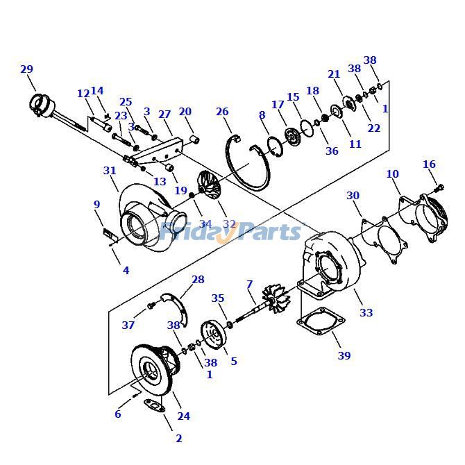 Turbo HX40W Turbocharger 1304-937-H91 for Komatsu Wheel Loader WA380-3MC WA380-3L WA320-3L Motor Grader GD650A-2EY 850B for less