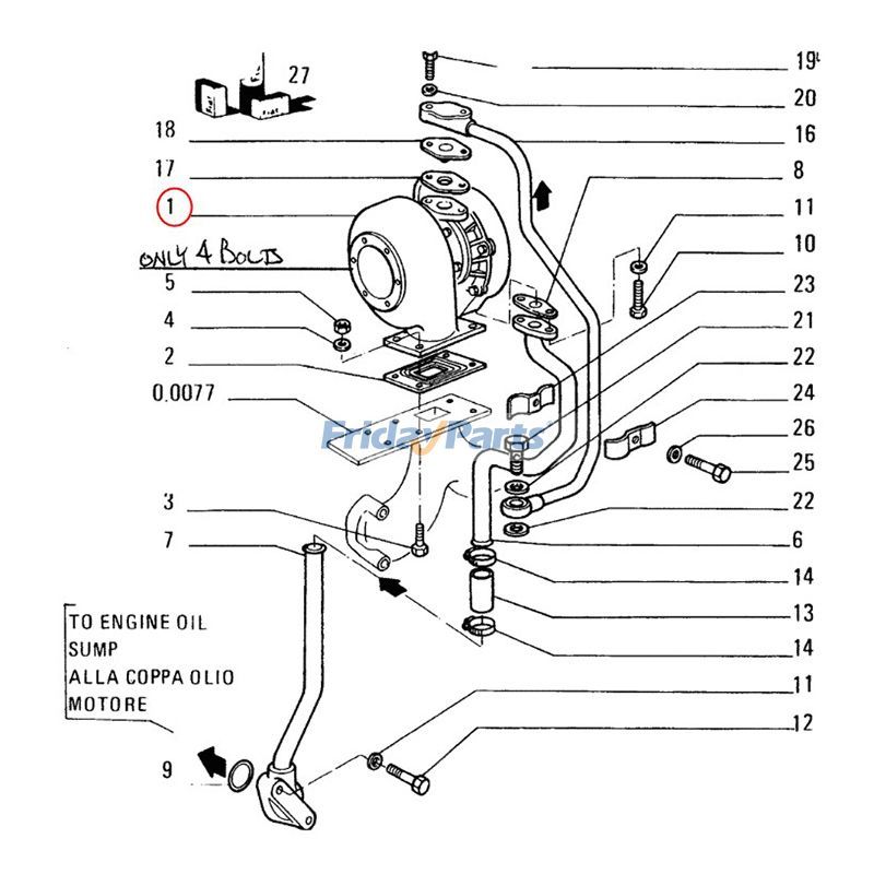 Turbocompresseur Turbo K27 pour Fiat Iveco New Holland de FridayParts