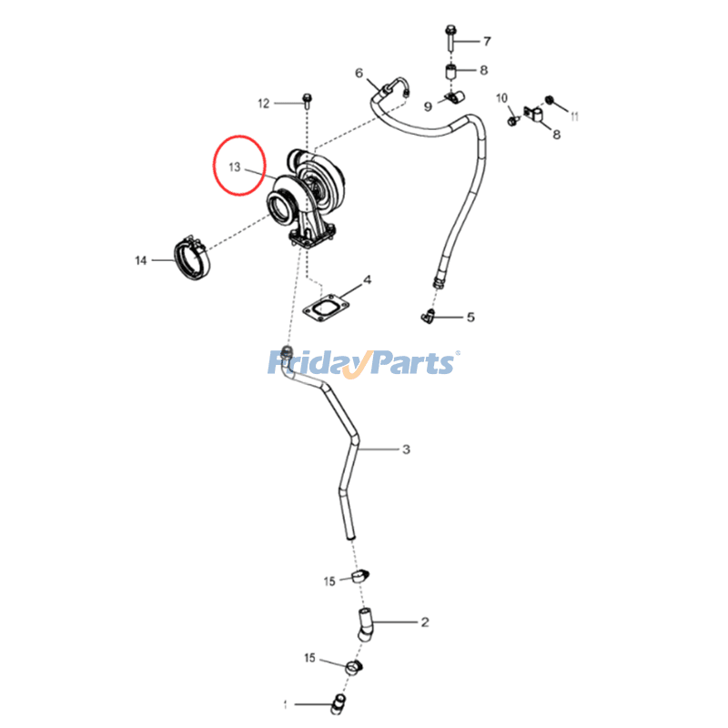 FridayParts Turbo S1B032 Turbocharger RE518228 for John Deere Engine 4024T Tractor 4120 4320 5045D for less