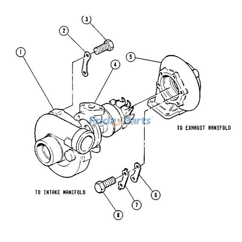 FridayParts Turbo S2A TA3107 Turbocharger for Perkins Caterpillar CAT