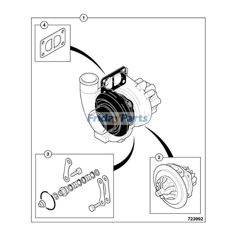 Turbo TA3120 Turbolader 02/200460 für Perkins Motor T4.40 1004.4THR JCB 3CX JS130 540 411 415für Für JCB
