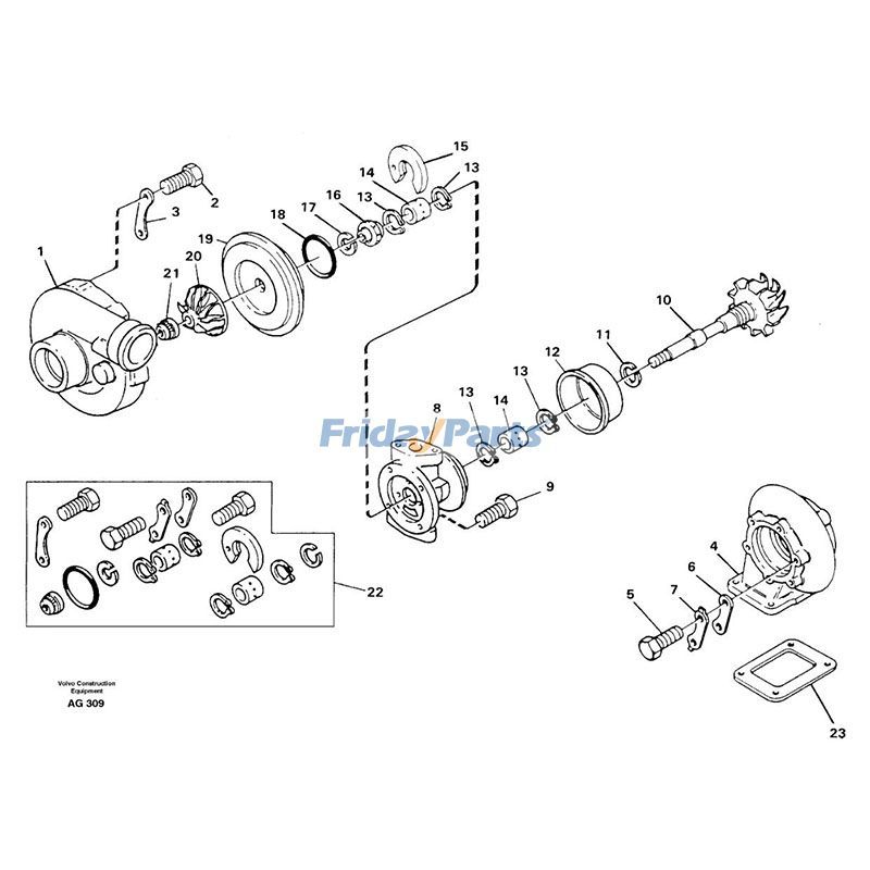 Turbo TA3123 Turbocharger for Perkins Wheel For VOLVO