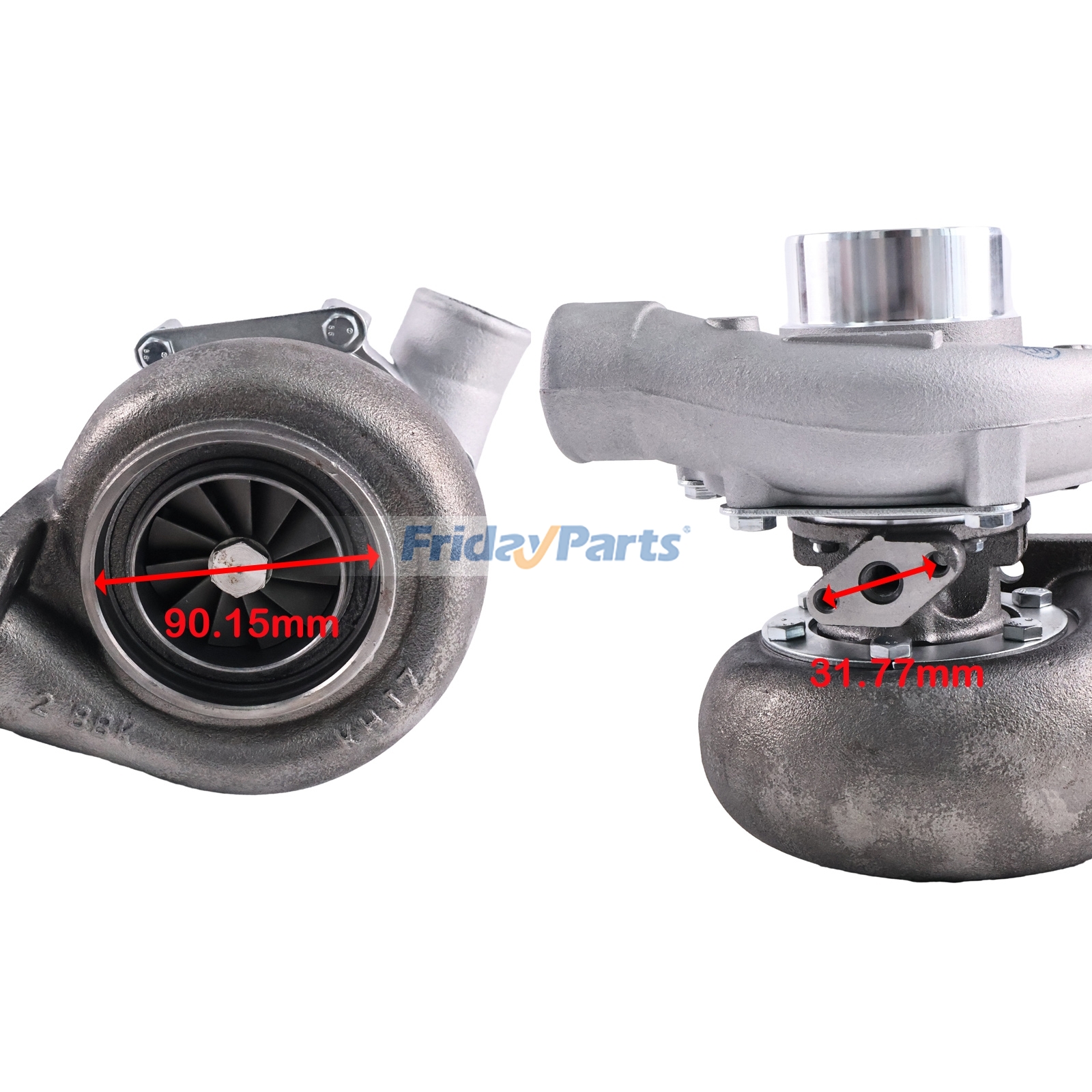 Turbocompresor TA3401 Turbo SE500252 466334-0004 para motor John Deere 6414 6059 6068 5,9 L 6,8 L 6359D 6359T 6359 Cargador 544E 655B 544G 710D de FridayParts