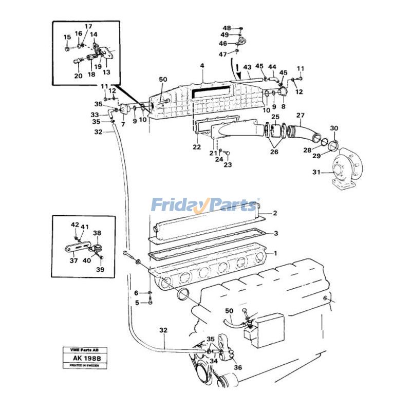 FridayParts Turbo TA5102 Turbocharger