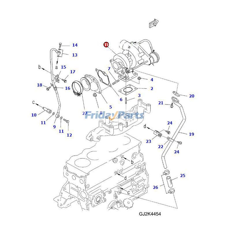 FridayParts Turbo TD04L Turbocharger Wheel