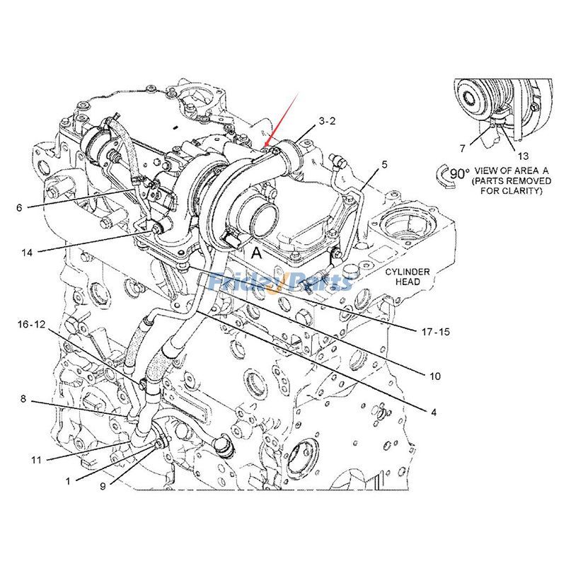 Turbocharger 356-3519 for Caterpillar CAT Engine C4.4 Tractor D3K2 D4K2 D5K2 XL Backhoe Loader 416F 420F 428F 432F 434F 444F