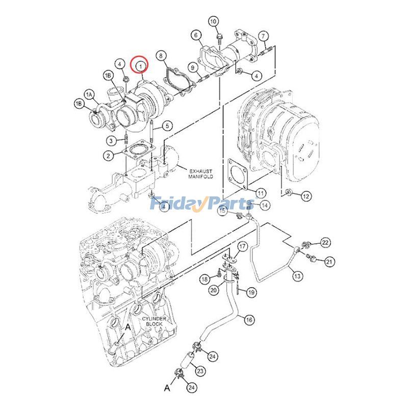 Compre Turbocompressor 482-8480 para Caterpillar CAT Engine C3.8 Loader 272D2 272D3 297D2 299D2 299D3 na FridayParts