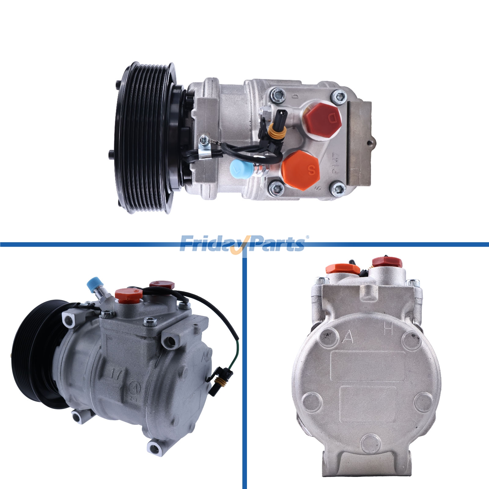 Compresor de aire acondicionado 10PA17C SE501819 para John Deere 844J 764 624H 844K 624J 624KR 444JR 1400 444H 444J 444K 524K 644H 644J 544H 544J 544K para Pala cargadora,Tractor