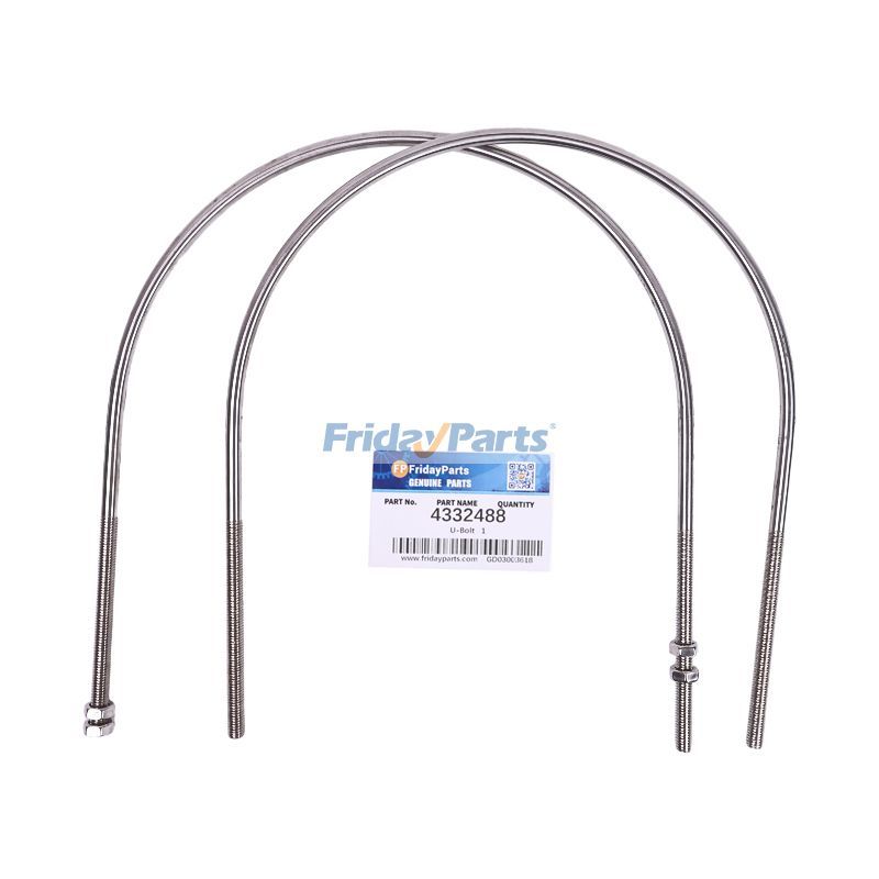 2Pcs U-Bolt 4332488 for Isuzu Engine 4BG1 Hitachi Excavator EX100-5 EX120-5 EX130-5