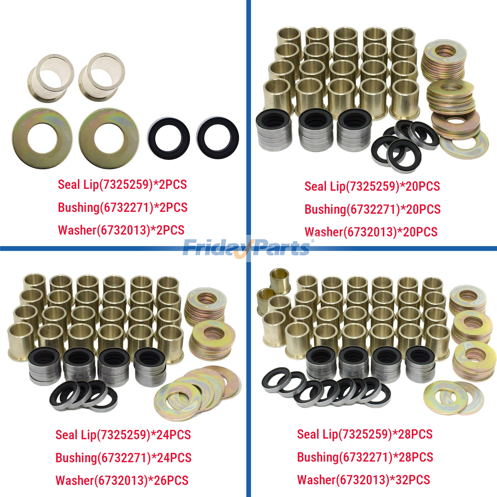 Kit de bucha e vedação do material rodante 7325259 6732271 para carregadeira Bobcat MT50 MT52 MT55 MT85 para Carregadora 