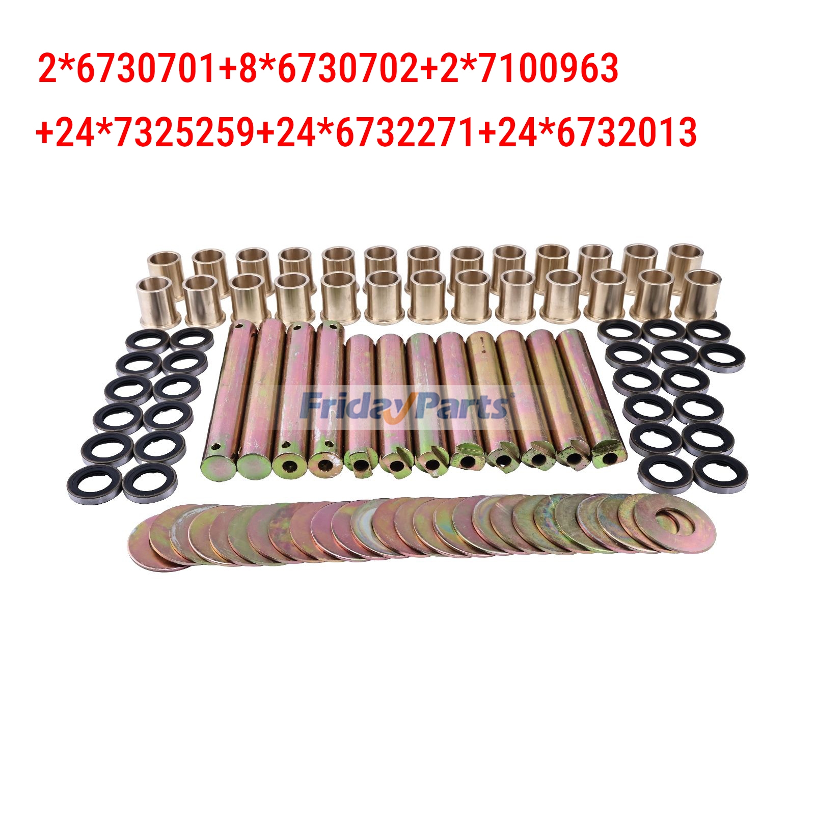 Kit de réparation de bagues et de joints de goupille de train de roulement Pour BOBCAT