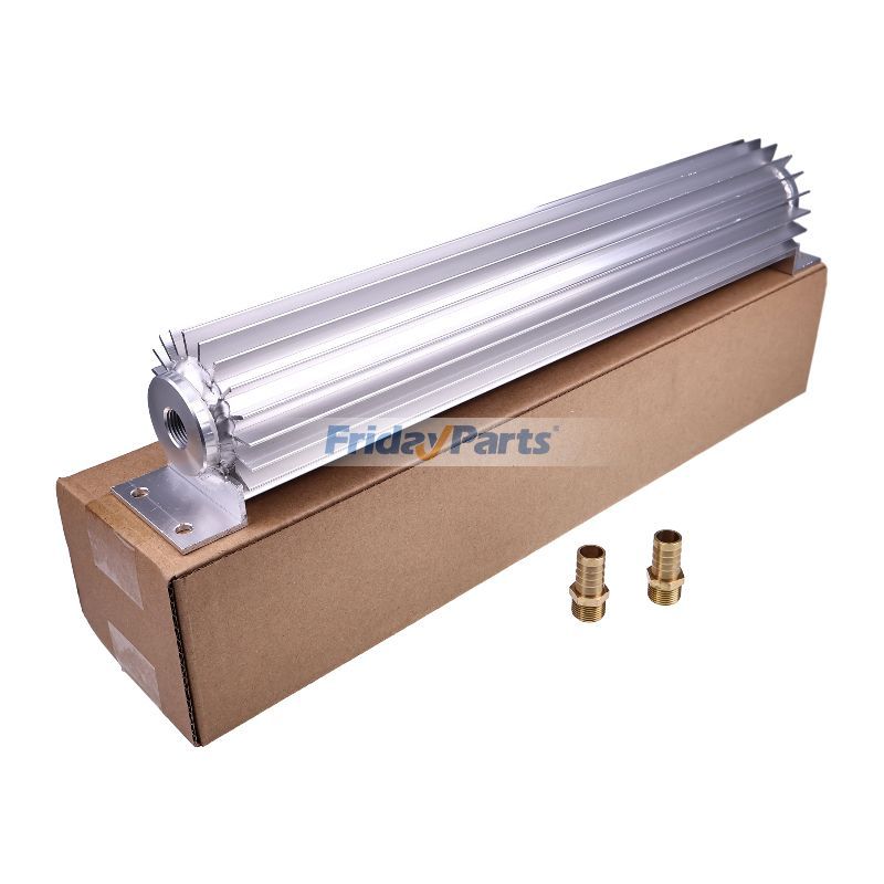 Universal 15" Single Pass Aluminum Finned Transmission Oil Cooler With Two 3/8" NPT Fittings