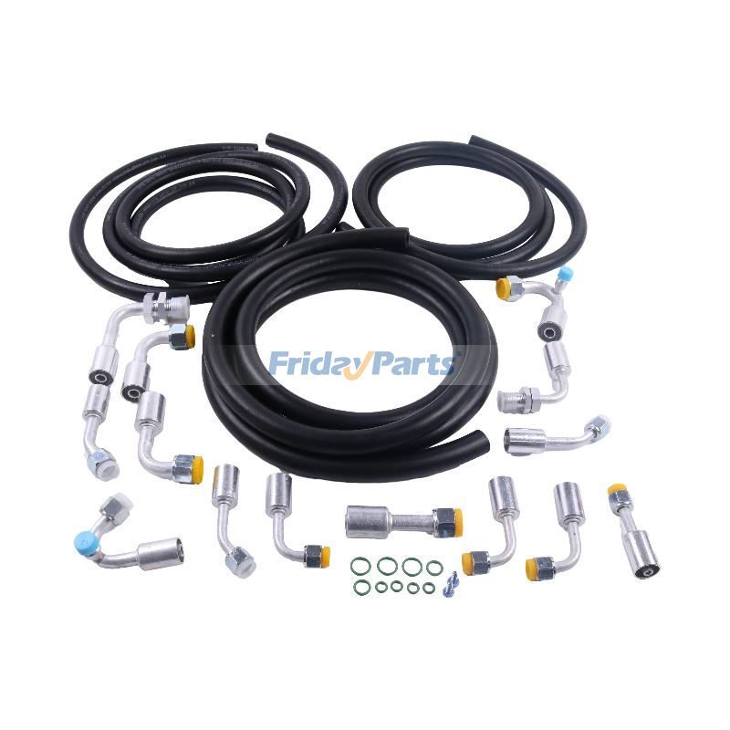 Universal A/C Air Conditioning Extended Length Hoses & Fittings & O-rings Kit