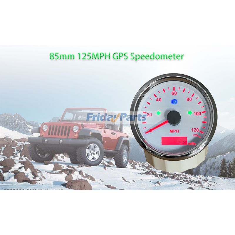 Universal GPS Speedometer 125MPH Odometer Adjustable for Boat Car 3 3/8 12V 24V with Backlight for Marine