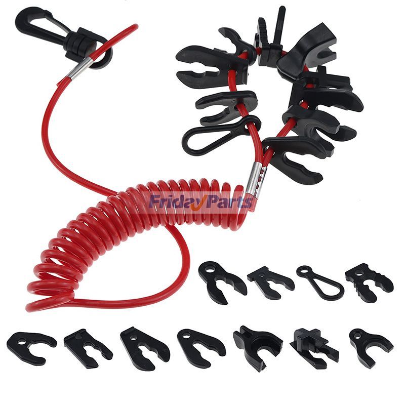 Universeller Sicherheits-Notausschalter mit 11 Schlüsseln und Trageband für Außenbordmotoren von Johnson Evinrude, Yamaha, Honda, Mercury, Suzuki