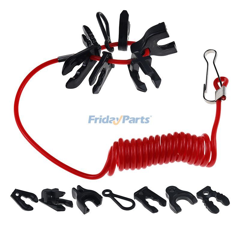 Universeller Sicherheits-Notausschalter mit 7 Schlüsseln und Trageband für Bootsmotoren von Johnson, Evinrude, Mercury, Yamaha, Suzuki, Tohatsu, Honda