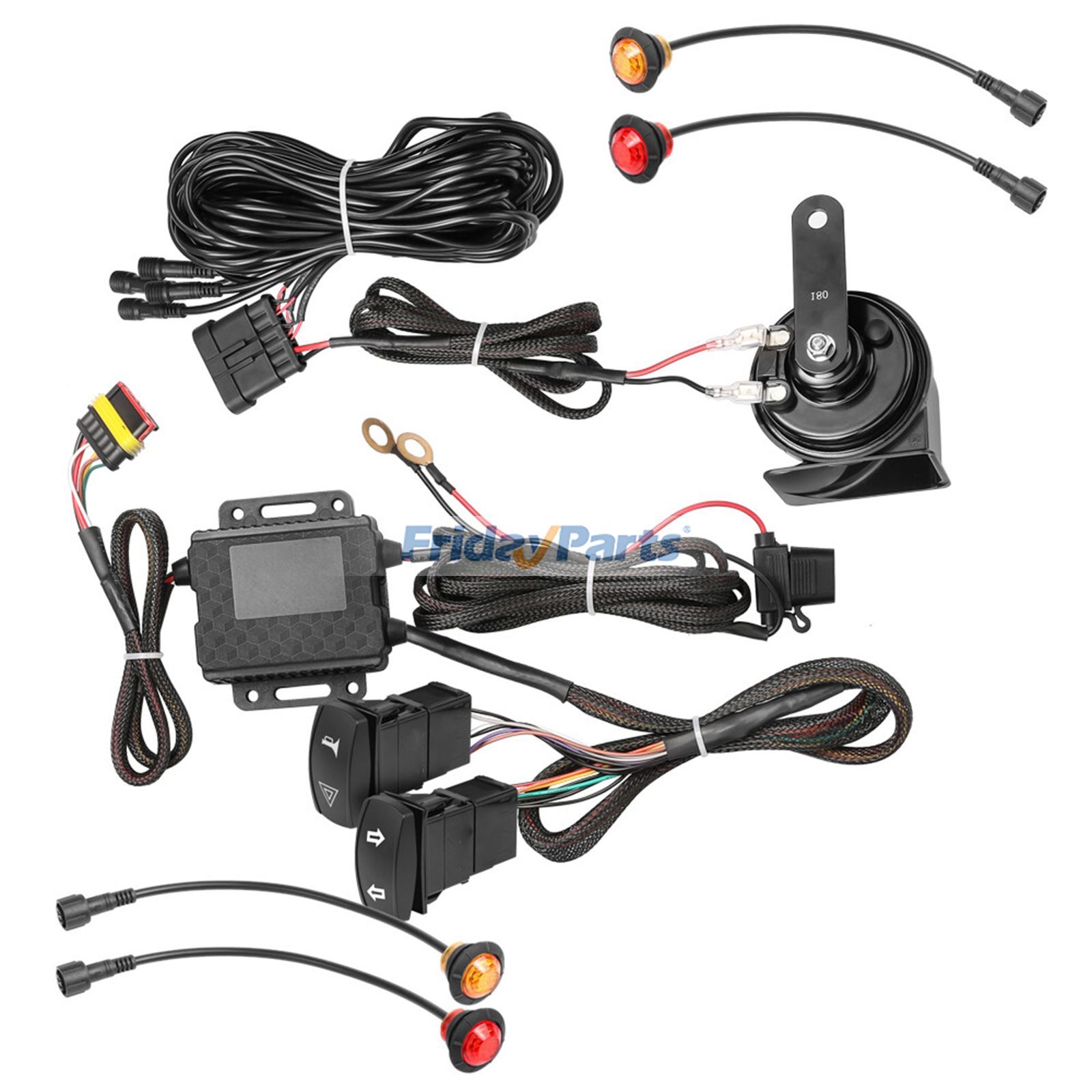 Universal UTV Turn Signal Horn Street Legal Kit with Rocker Switch for Polaris RZR Can-Am Maverick X3 Yamaha YXZ1000R Honda Talon Kawasaki Teryx