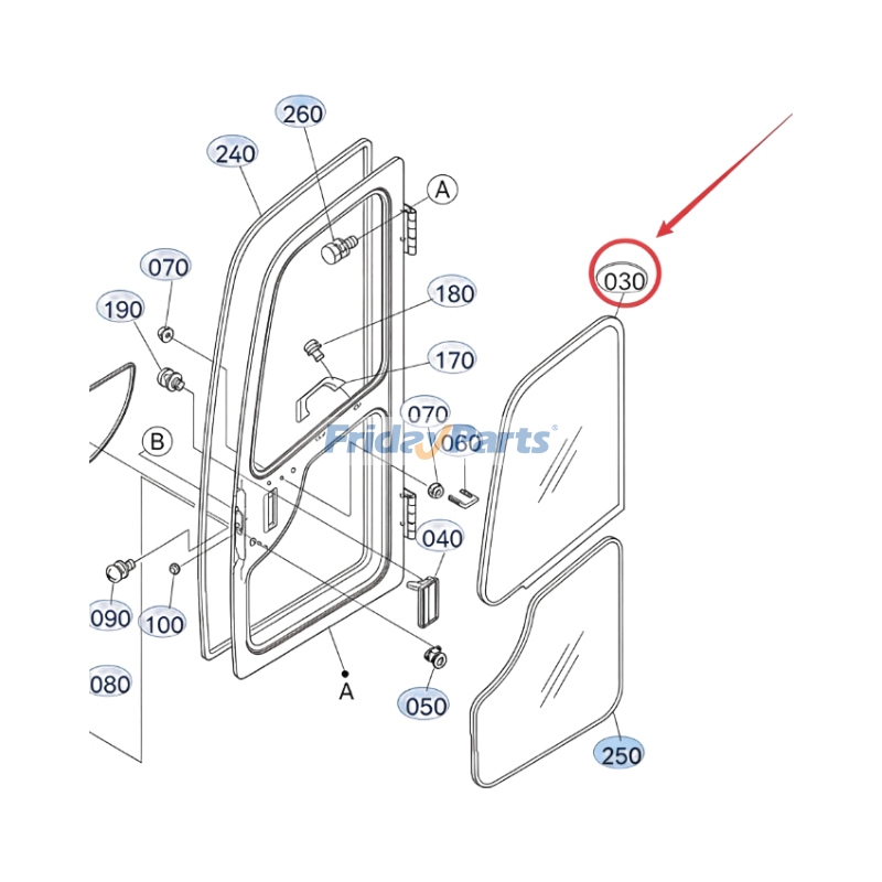 Upper Door Glass for Excavator